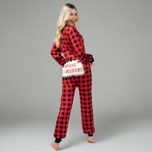 Giggling Getup Women Christmas Plaid Pajamas Outfit