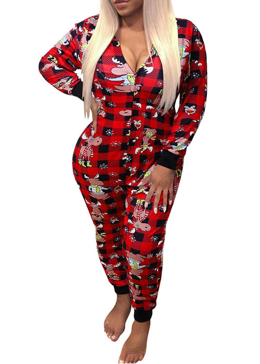 WOMEN'S ONE PIECE ONSIE UGLY CHRISTMAS PAJAMA ROMPERS