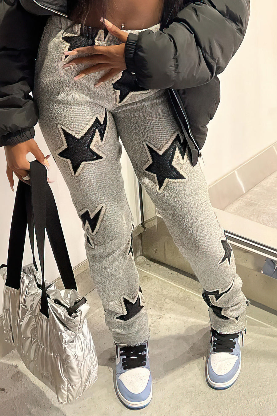 FIVE POINTED STAR PRINTED CASUAL PANTS