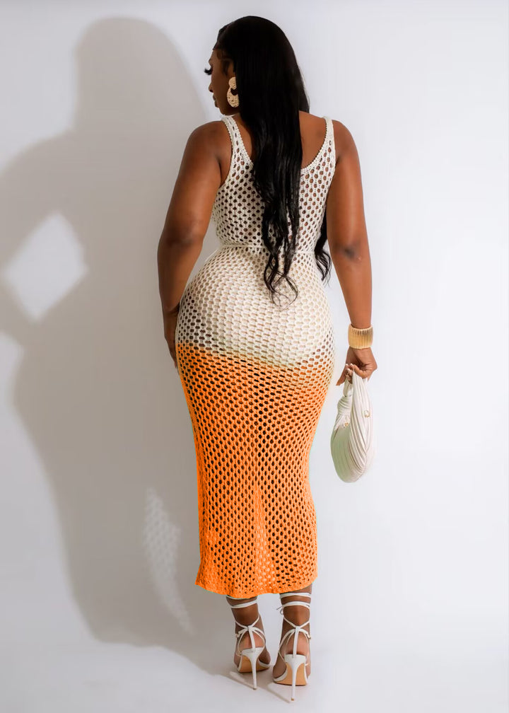 HAND KNITTED VEST BEACH SKIRT