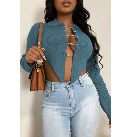 ELASTIC SWEATER PIN TOP