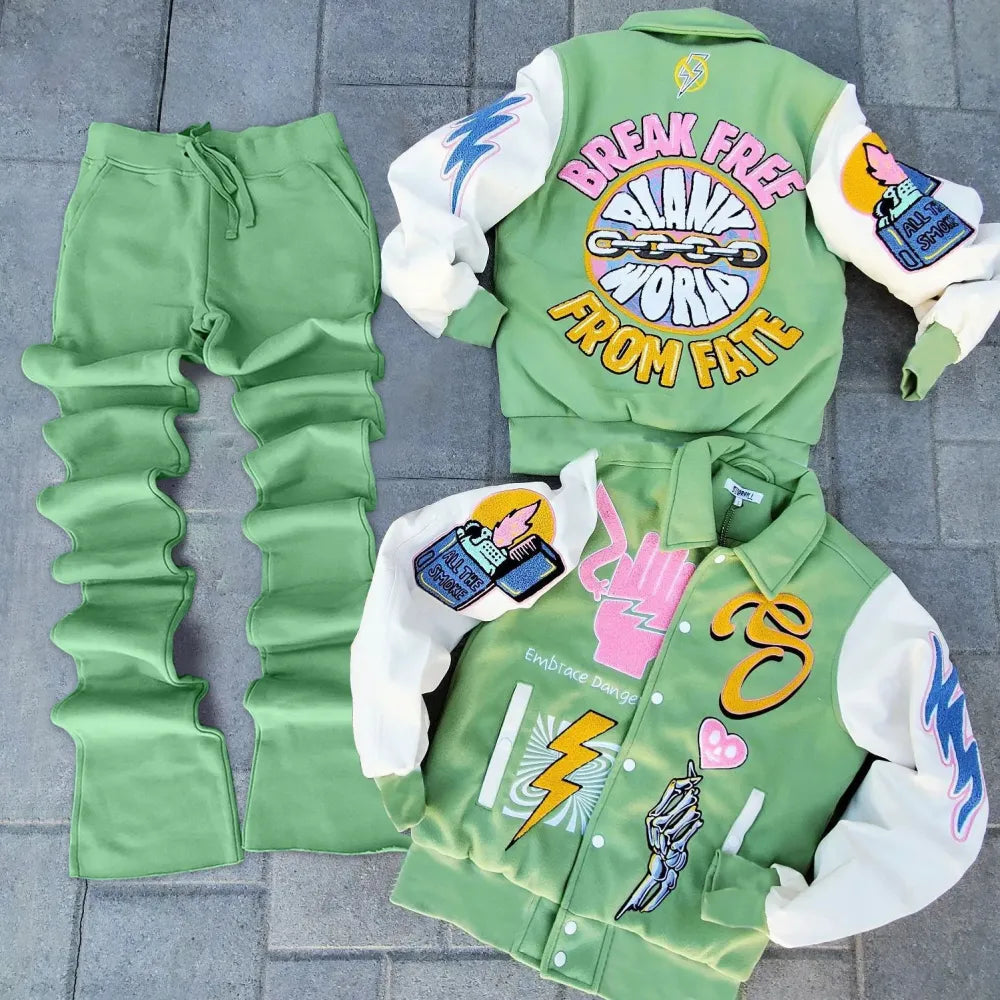 MENS GRAPHIC JACKET AND PANTS SET