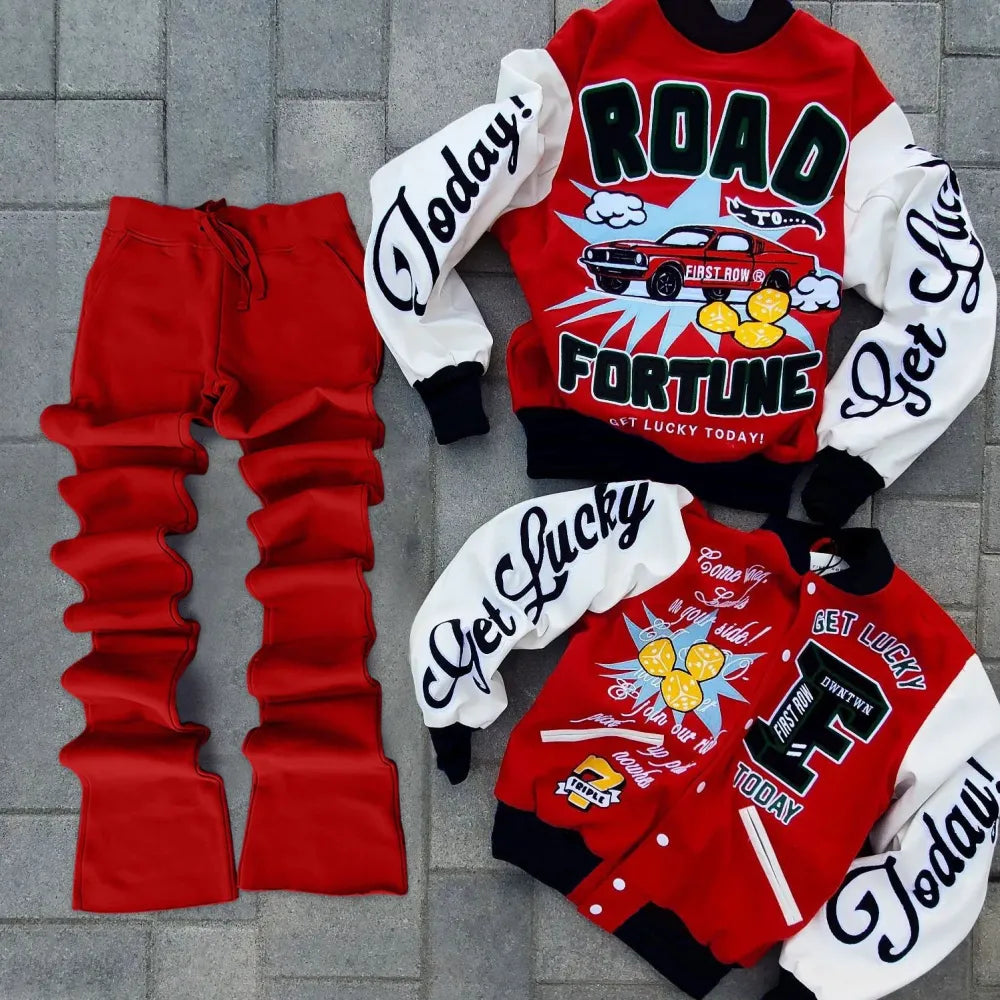 MENS GRAPHIC JACKET AND PANTS SET