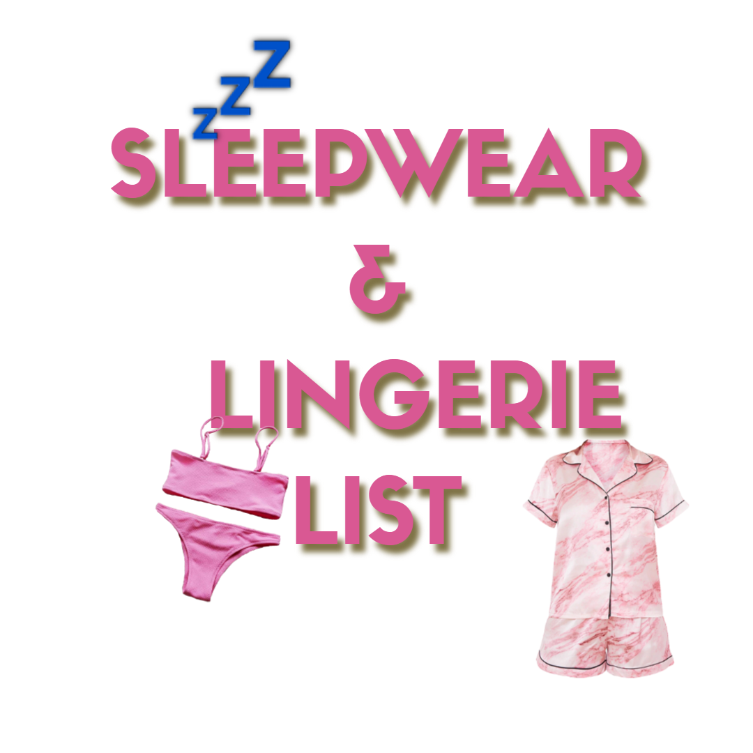 SLEEPWEAR & LINGERIE VENDOR LIST